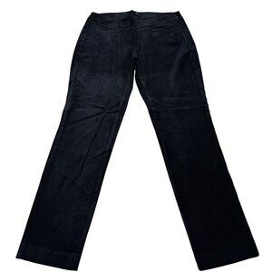 White House Black Market Black Velvet Pants Women's Skinny Leg Side Zip, Sz 4 R